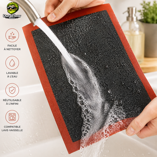 Tapis de cuisson réutilisable silicone lavable au lave-vaisselle
