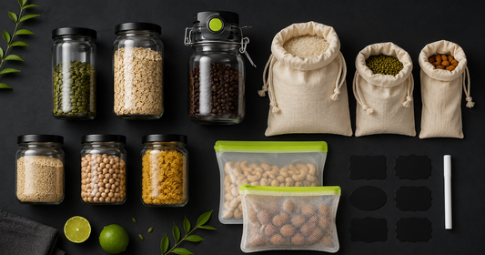 Ensemble de contenant pour aliments achetés en vrac.