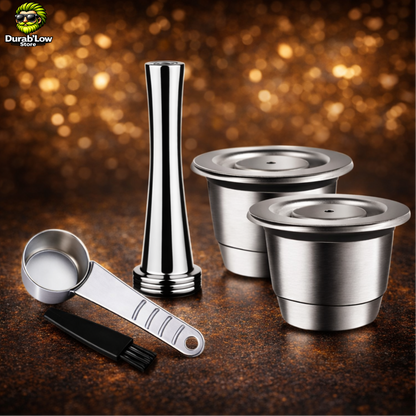 Lot 2 capsules Nespresso réutilisables inox avec tasseur