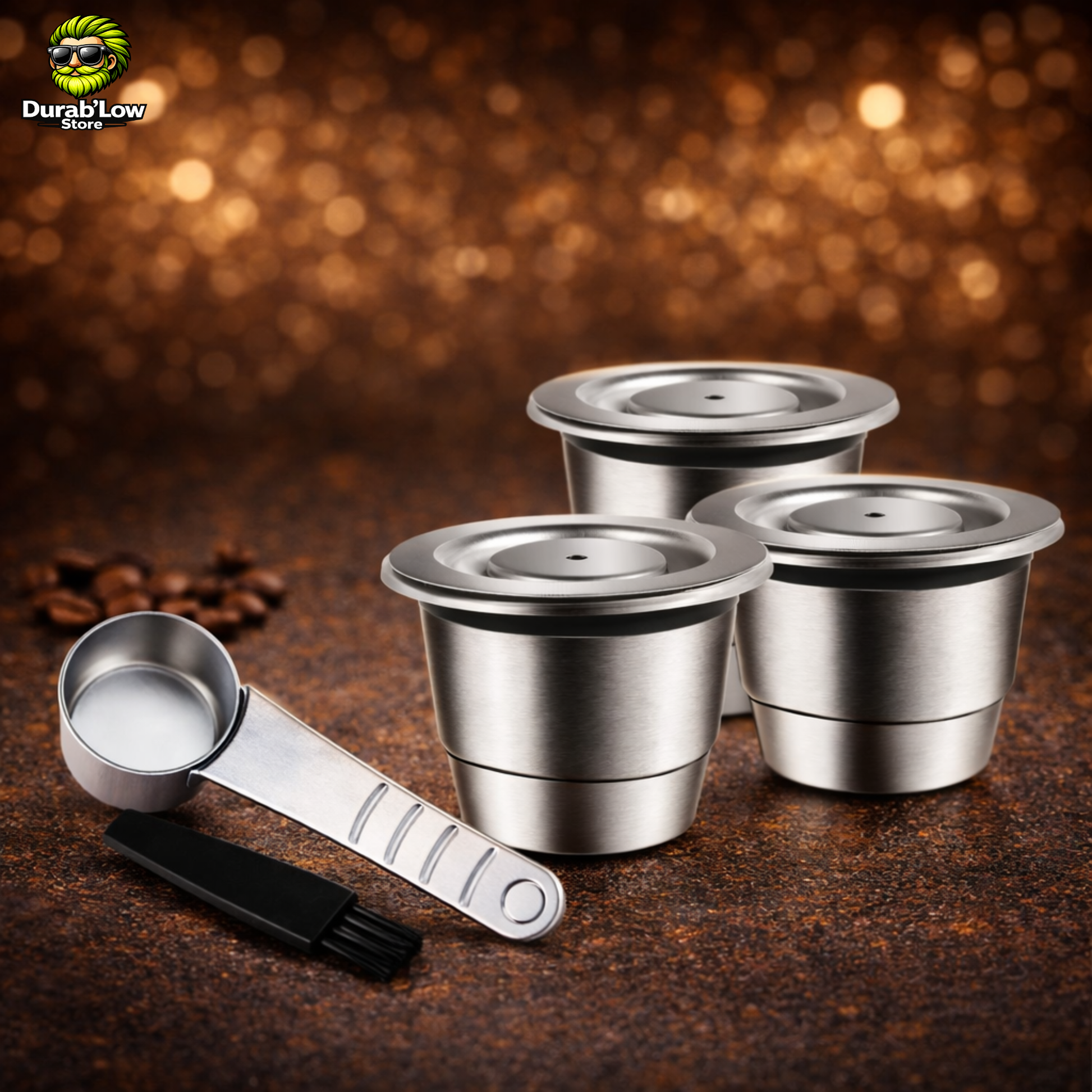 Lot 3 capsules café Nespresso réutilisables en inox
