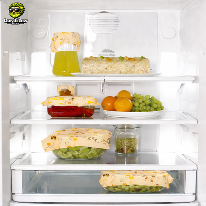 Film cire d'abeille réutilisable utilisé pour conserver des aliments au frigo