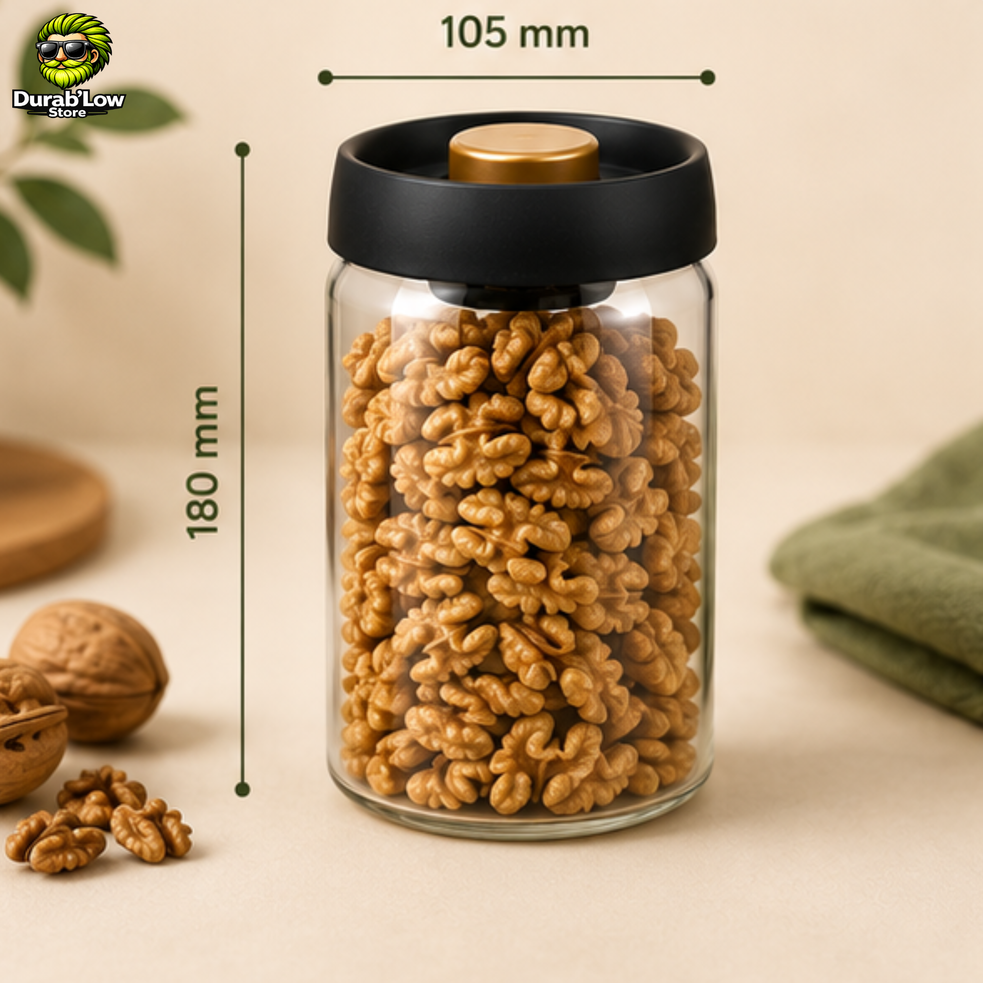 Bocal rempli de noix. Contenance 1200ml.
