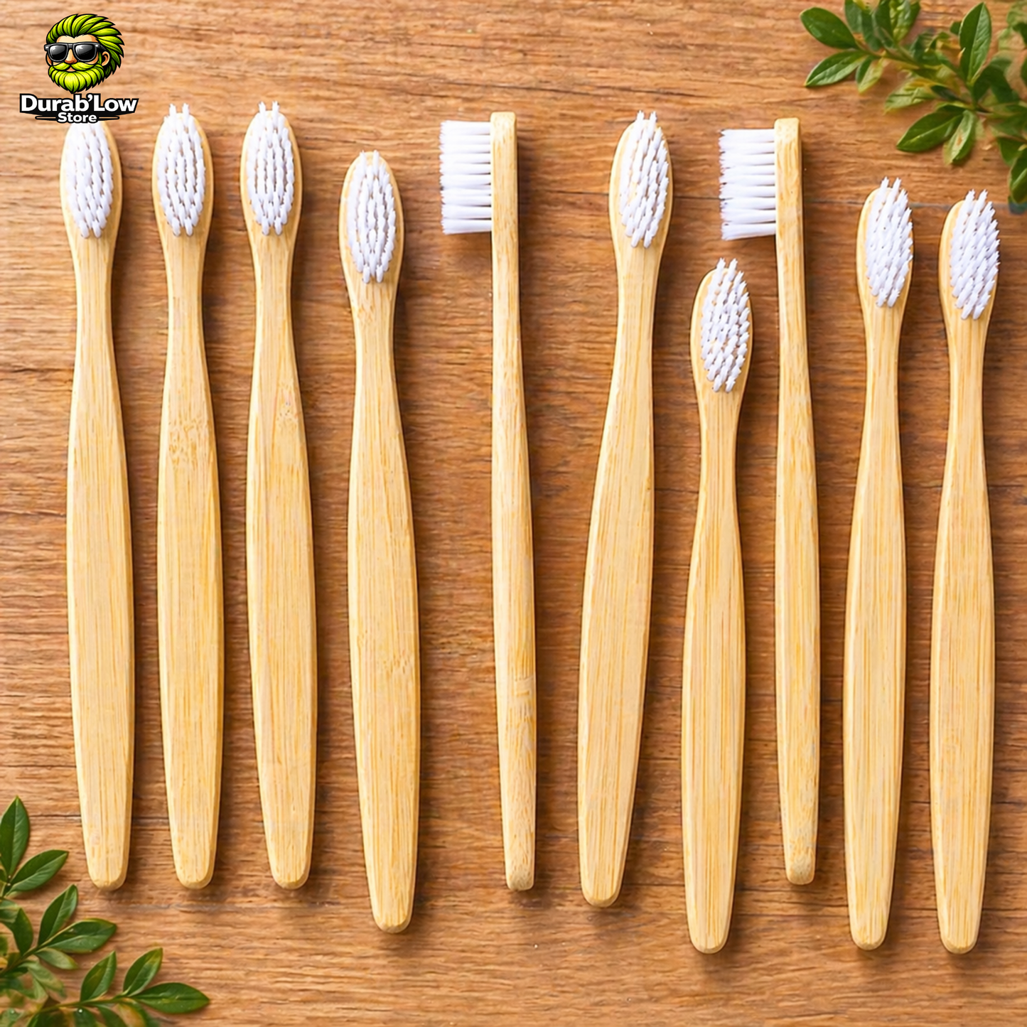 Brosse à dents bambou biodégradable coloris blanc