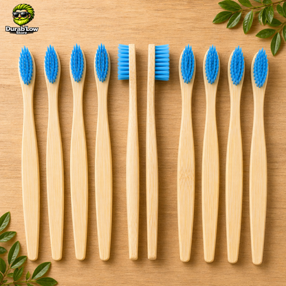Brosse à dents bambou biodégradable coloris bleu