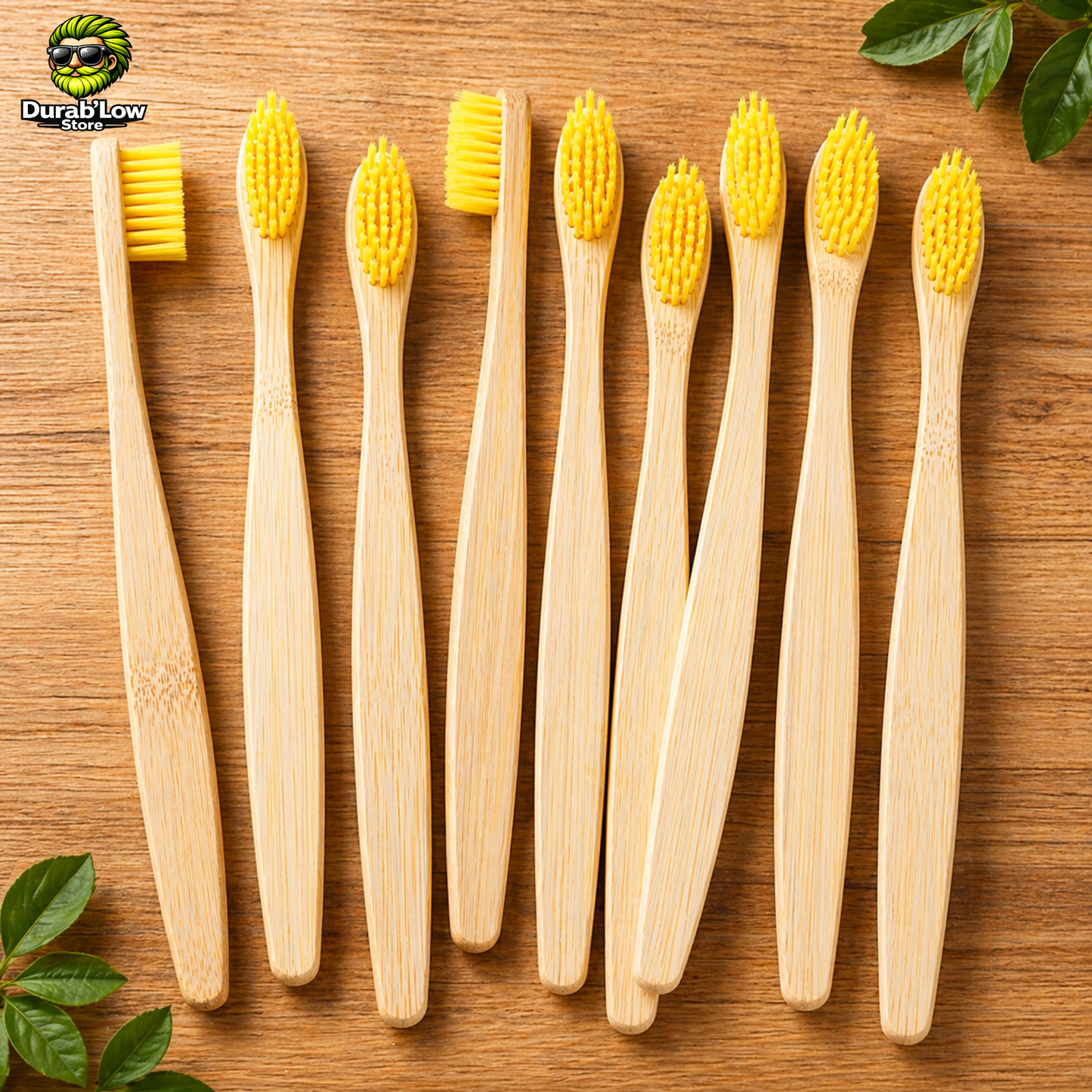 Brosse à dents bambou 100% biodégradable coloris jaune