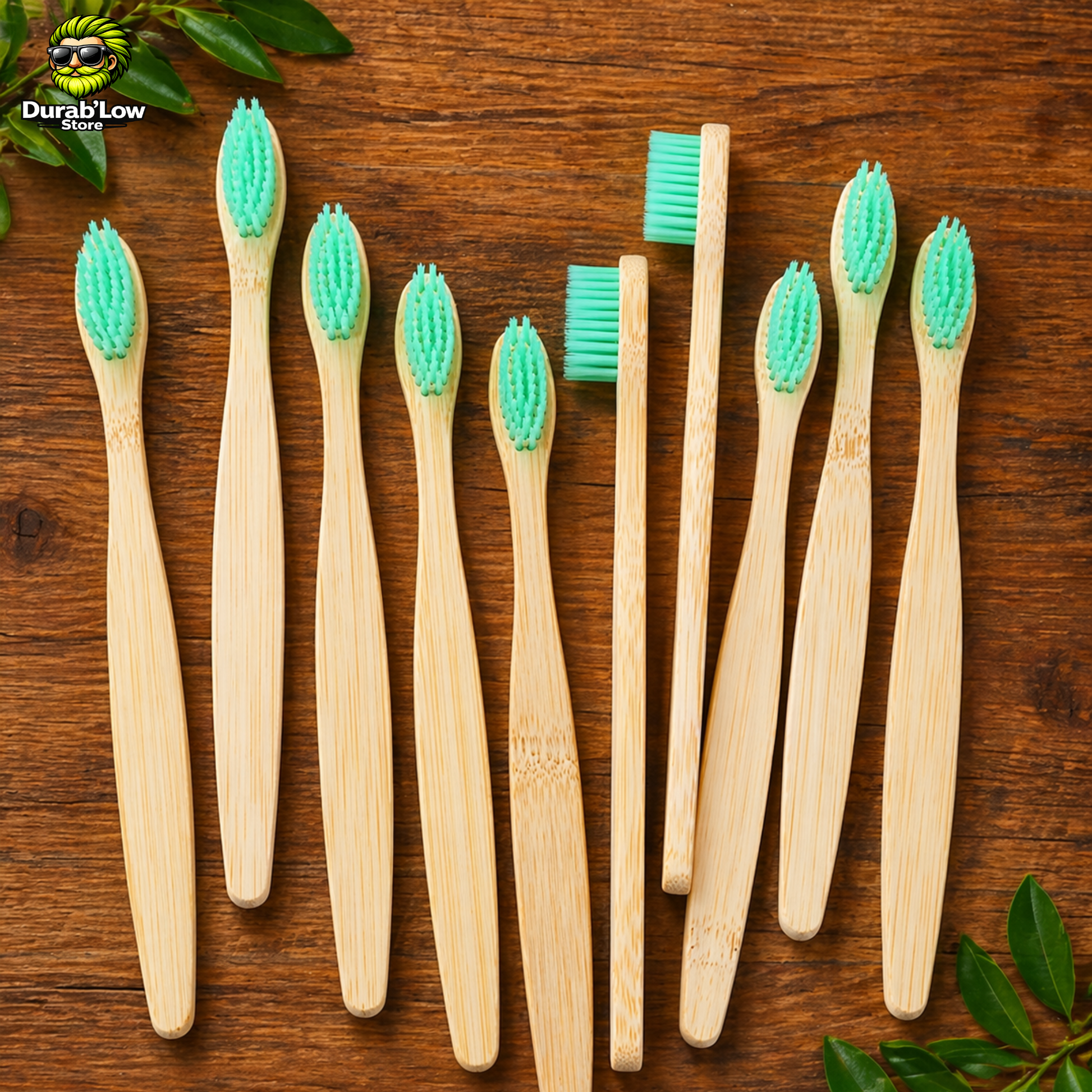Brosse à dents bambou biodégradable coloris vert menthe