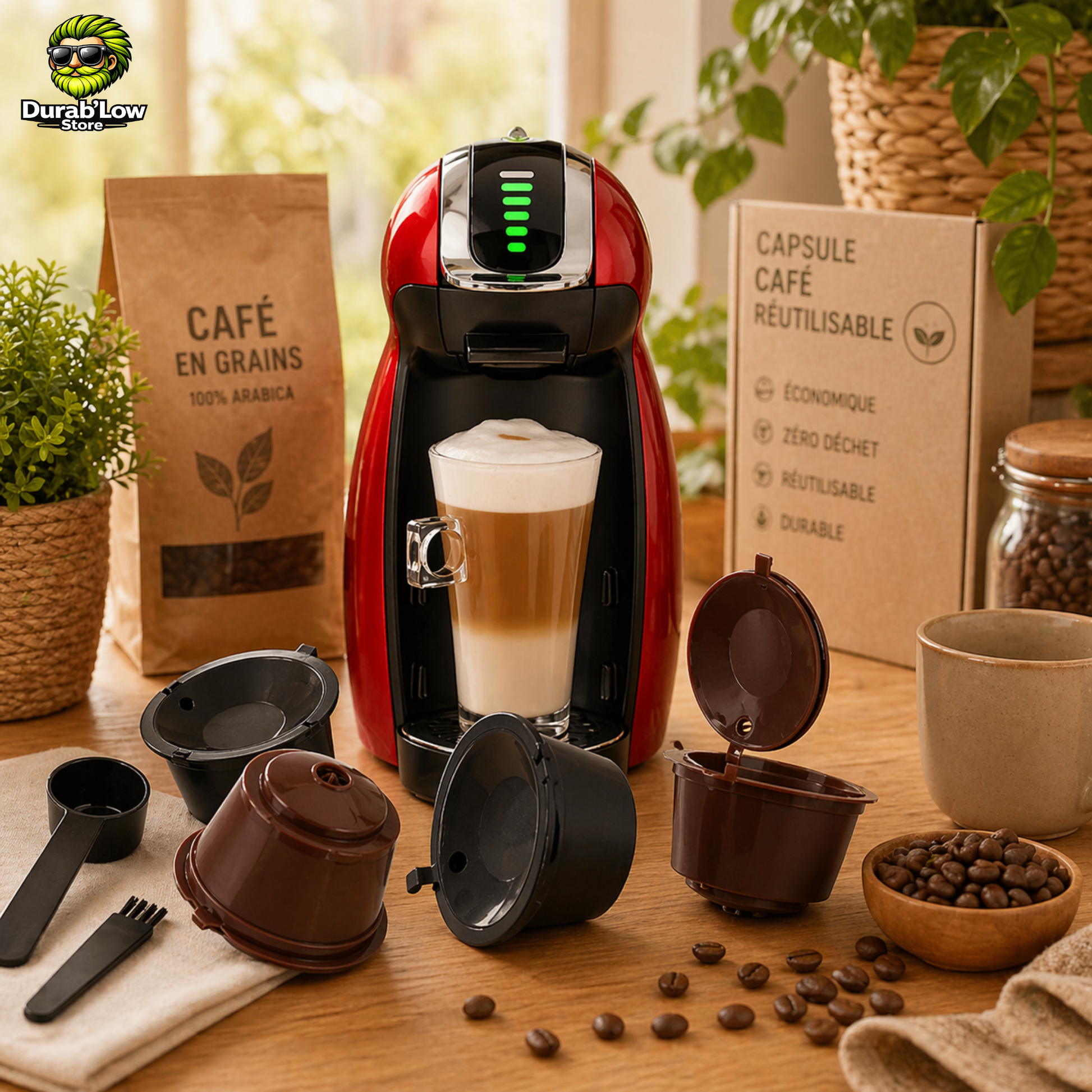 Capsule Café Dolce Gusto Réutilisable en situation avec cafetière