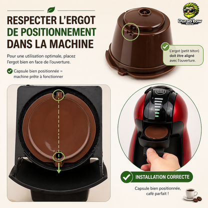 Capsule Café Dolce Gusto Réutilisable positionnement de l'Ergot