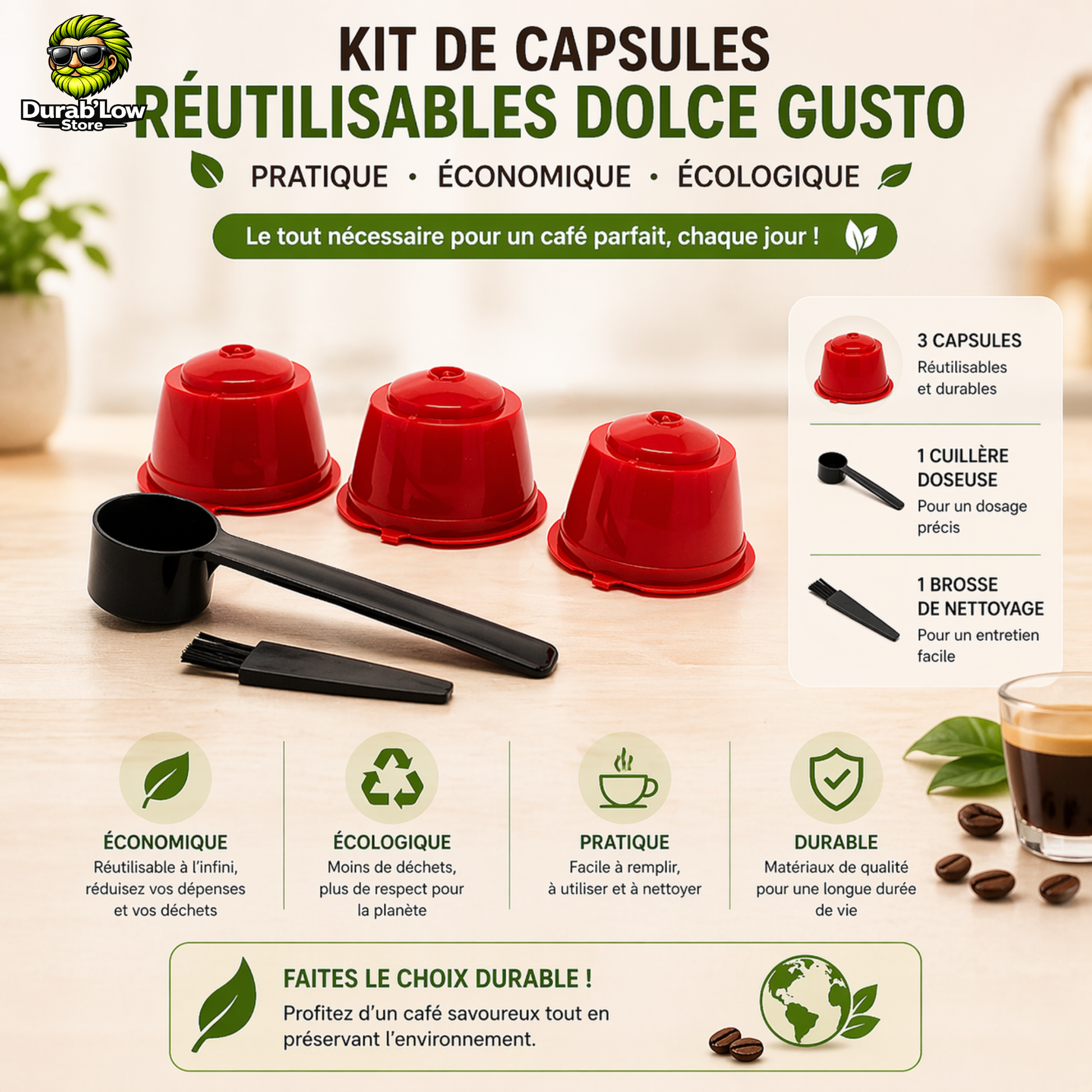 Capsule Café Dolce Gusto Réutilisable coloris Rouge
