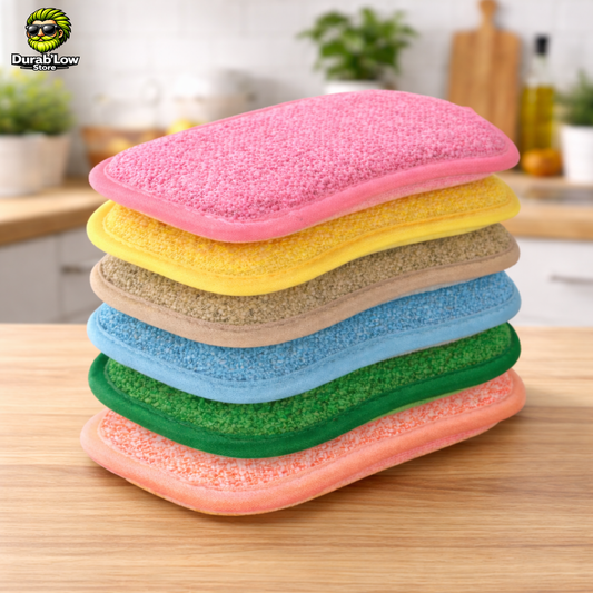 Éponge lavable réutilisable microfibre - lot de 5