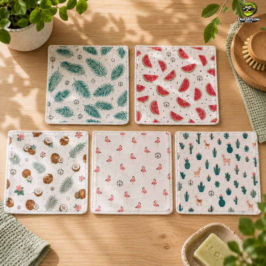 Essuie-tout lavable coton bio — lot de 5