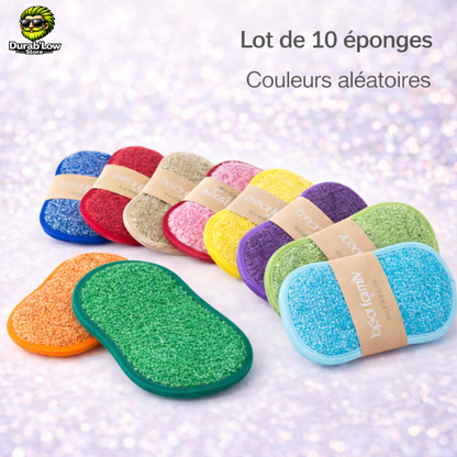 Lot 10 éponges lavables microfibre réutilisables