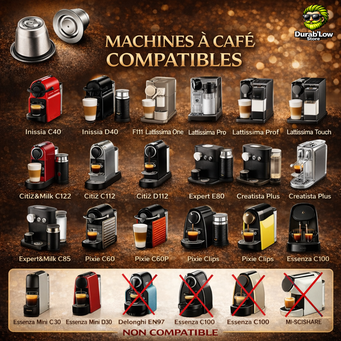 Nespresso Machine Compatible Durab'Low Store
