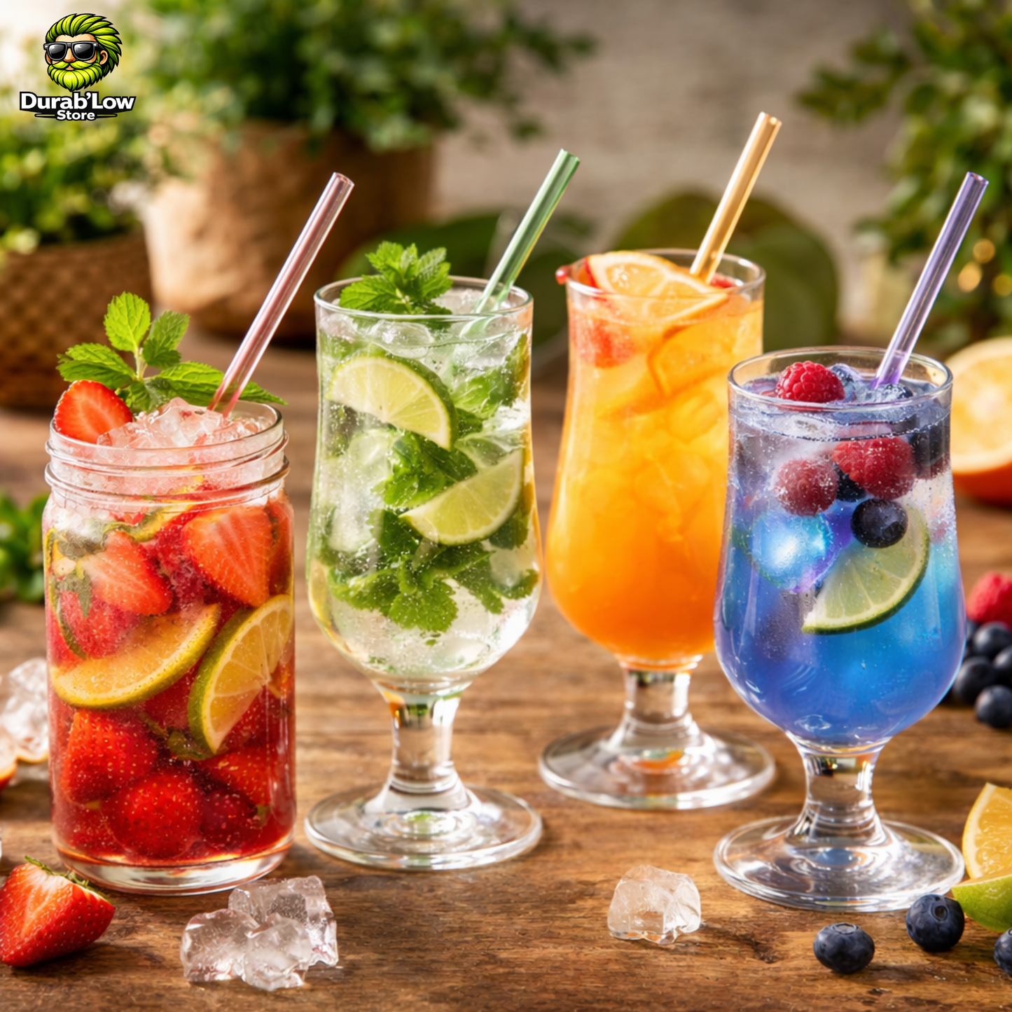 Pailles Verre Réutilisables Cocktails  Durab'Low Store