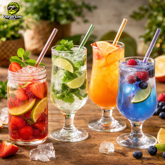 Pailles Verre Réutilisables Cocktails  Durab'Low Store