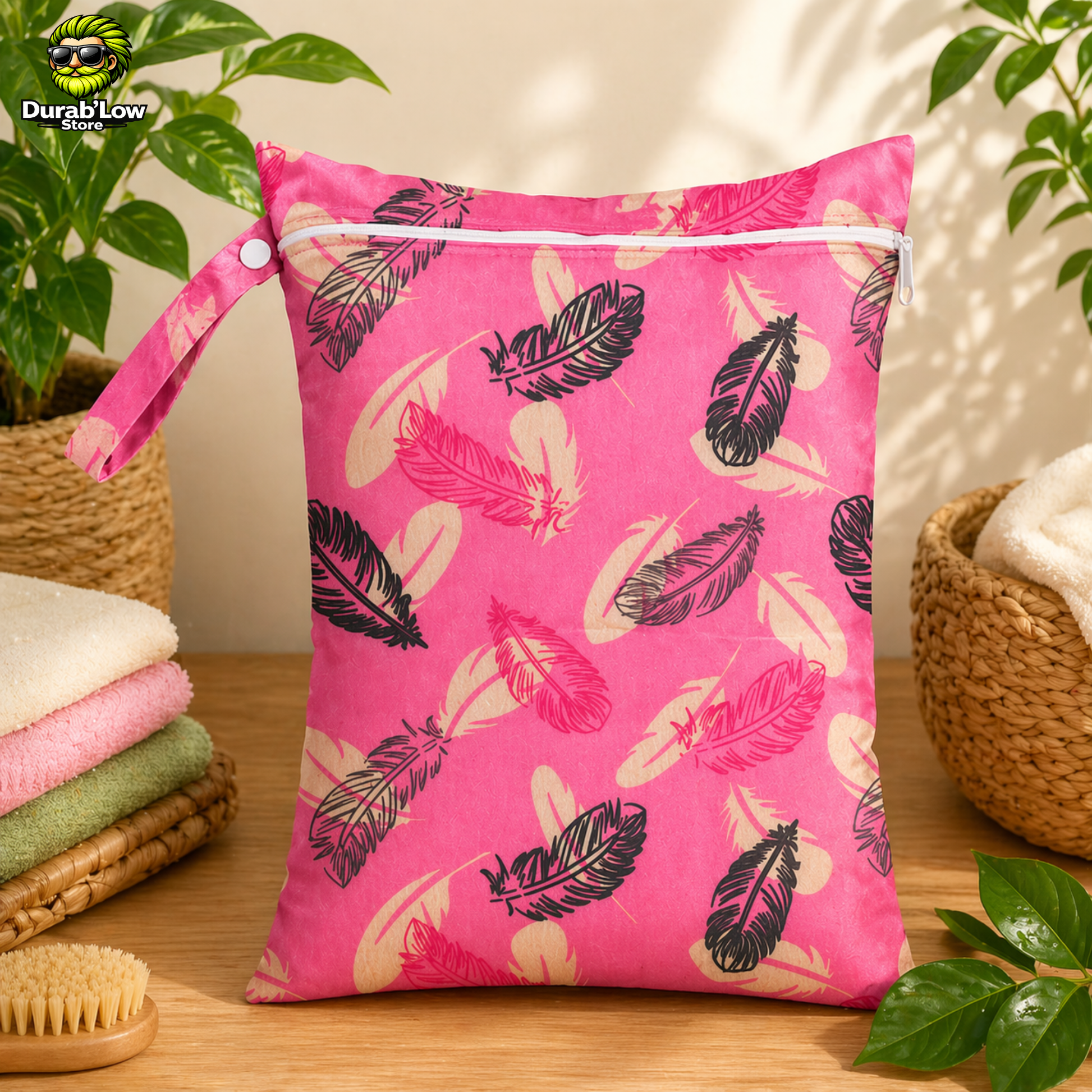 Sac alimentaire réutilisable 30x40cm motif plumes