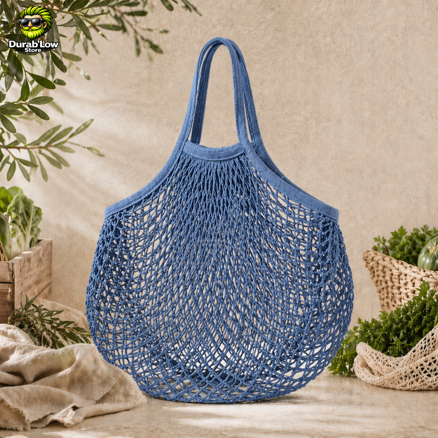 Sac filet épicerie réutilisable coton coloris rouge