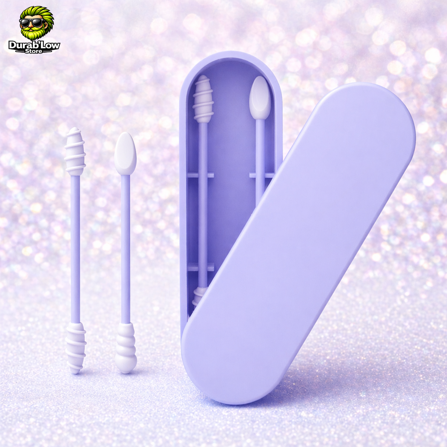 Set coton-tige réutilisable silicone coloris bleu